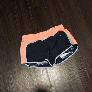 Nike running shorts, navy/peach